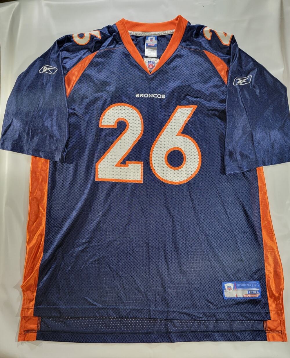 Vintage Clinton Portis 26 Denver Broncos Reebok NFL Players Jersey Men's 2XL